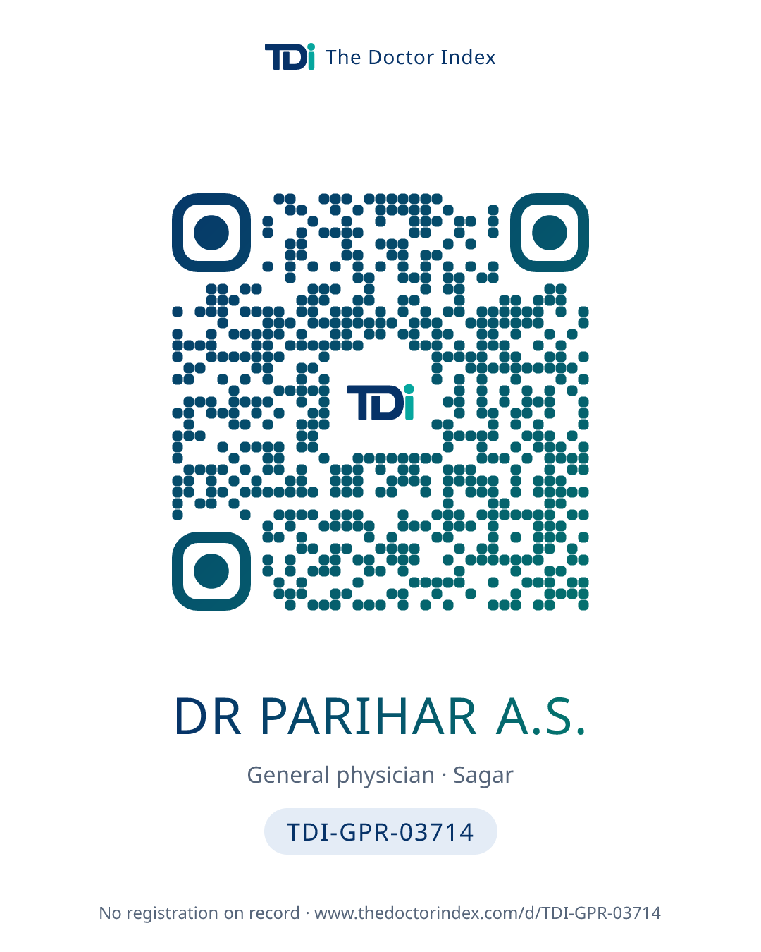 QR card for Dr Parihar A.S., TDI-GPR-03714