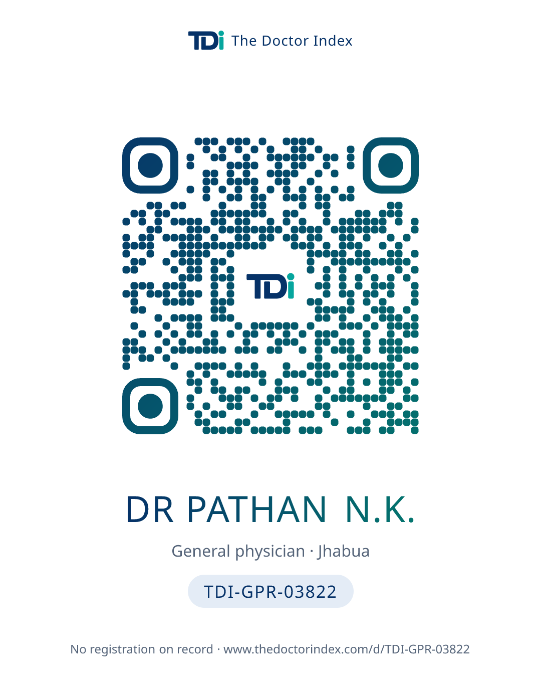 QR card for Dr Pathan N.K., TDI-GPR-03822