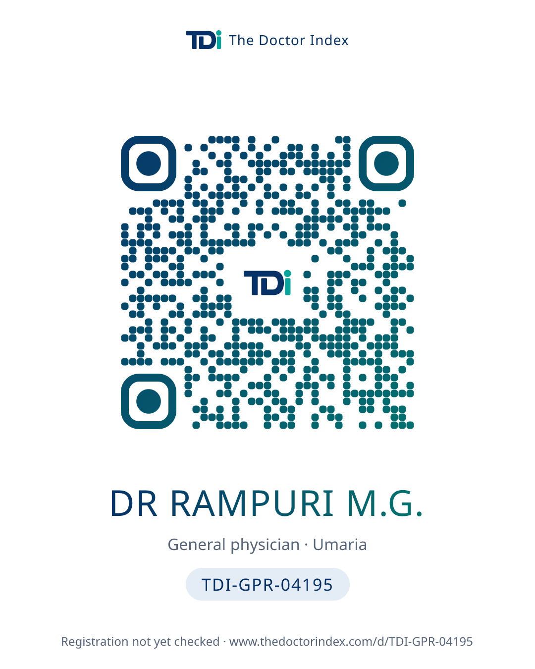 QR card for Dr Rampuri M.G., TDI-GPR-04195