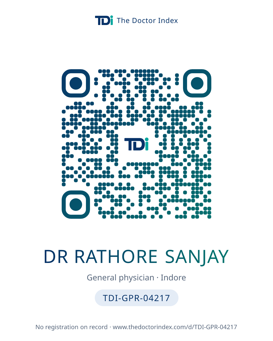 QR card for Dr Rathore Sanjay, TDI-GPR-04217