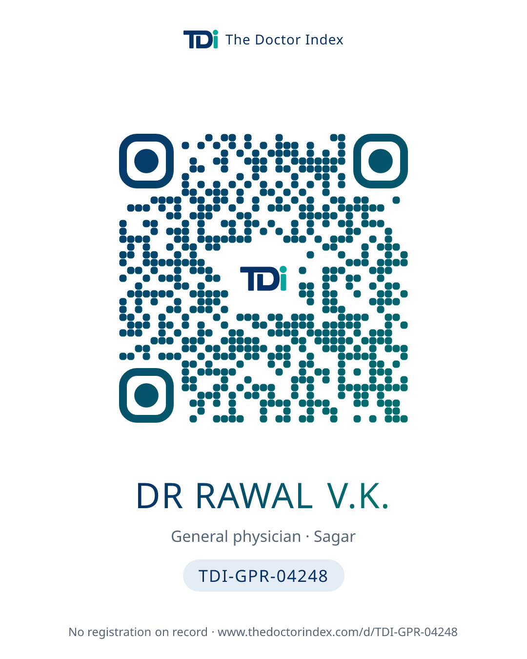 QR card for Dr Rawal V.K., TDI-GPR-04248