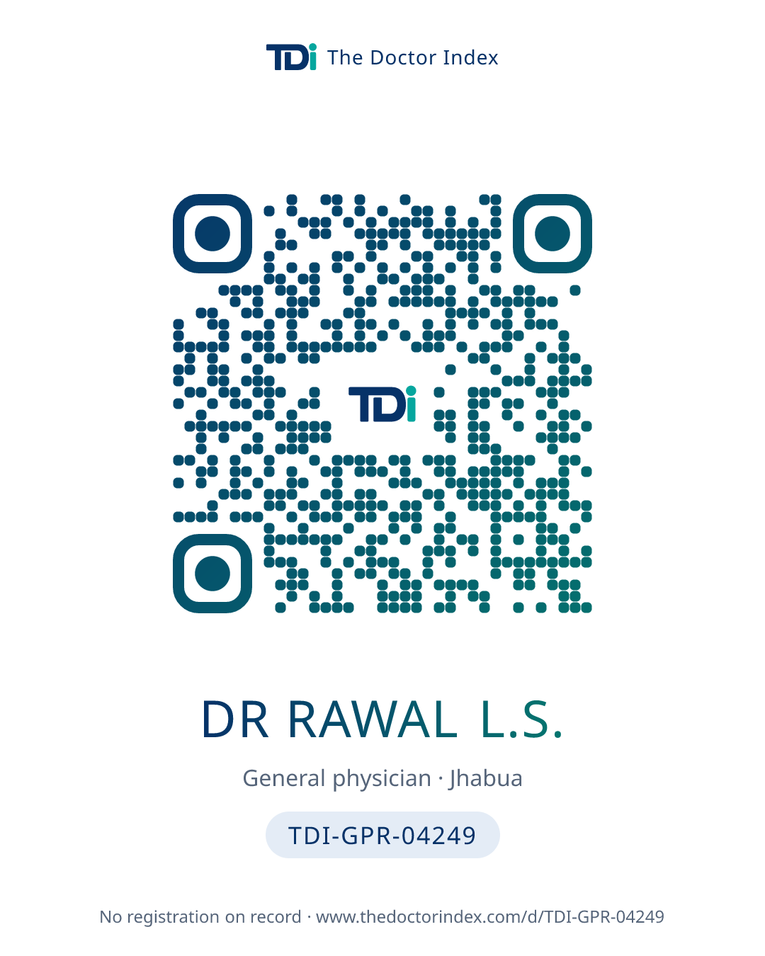 QR card for Dr Rawal L.S., TDI-GPR-04249