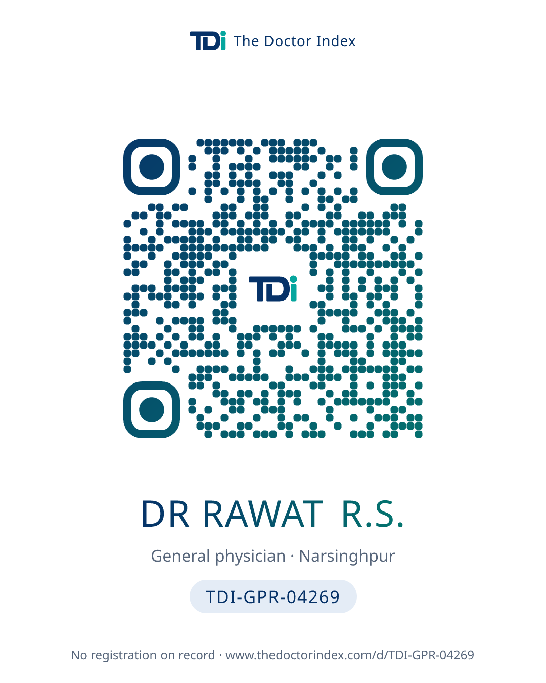 QR card for Dr Rawat R.S., TDI-GPR-04269