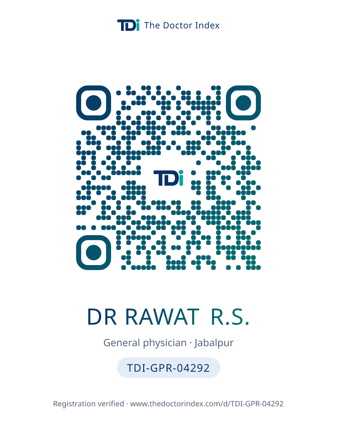 QR card for Dr Rawat R.S., TDI-GPR-04292