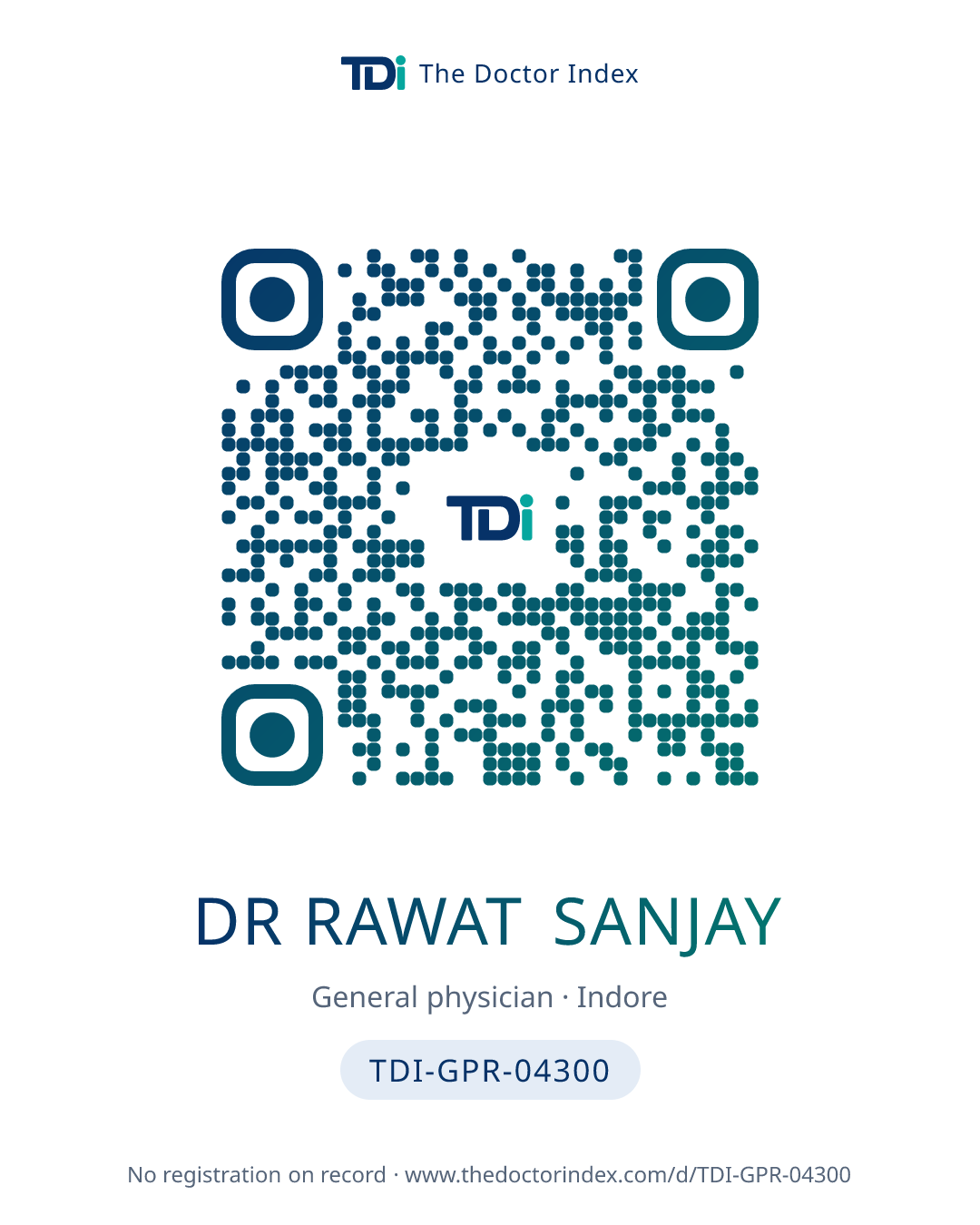 QR card for Dr Rawat Sanjay, TDI-GPR-04300