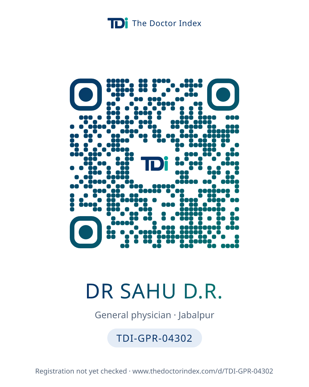 QR card for Dr Sahu D.R., TDI-GPR-04302