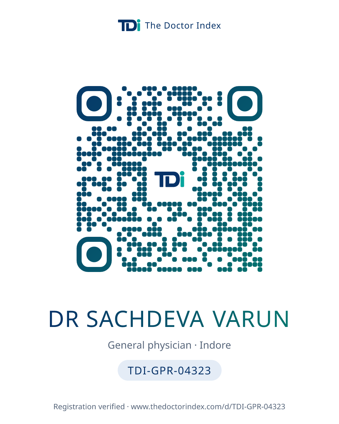 QR card for Dr Sachdeva Varun, TDI-GPR-04323
