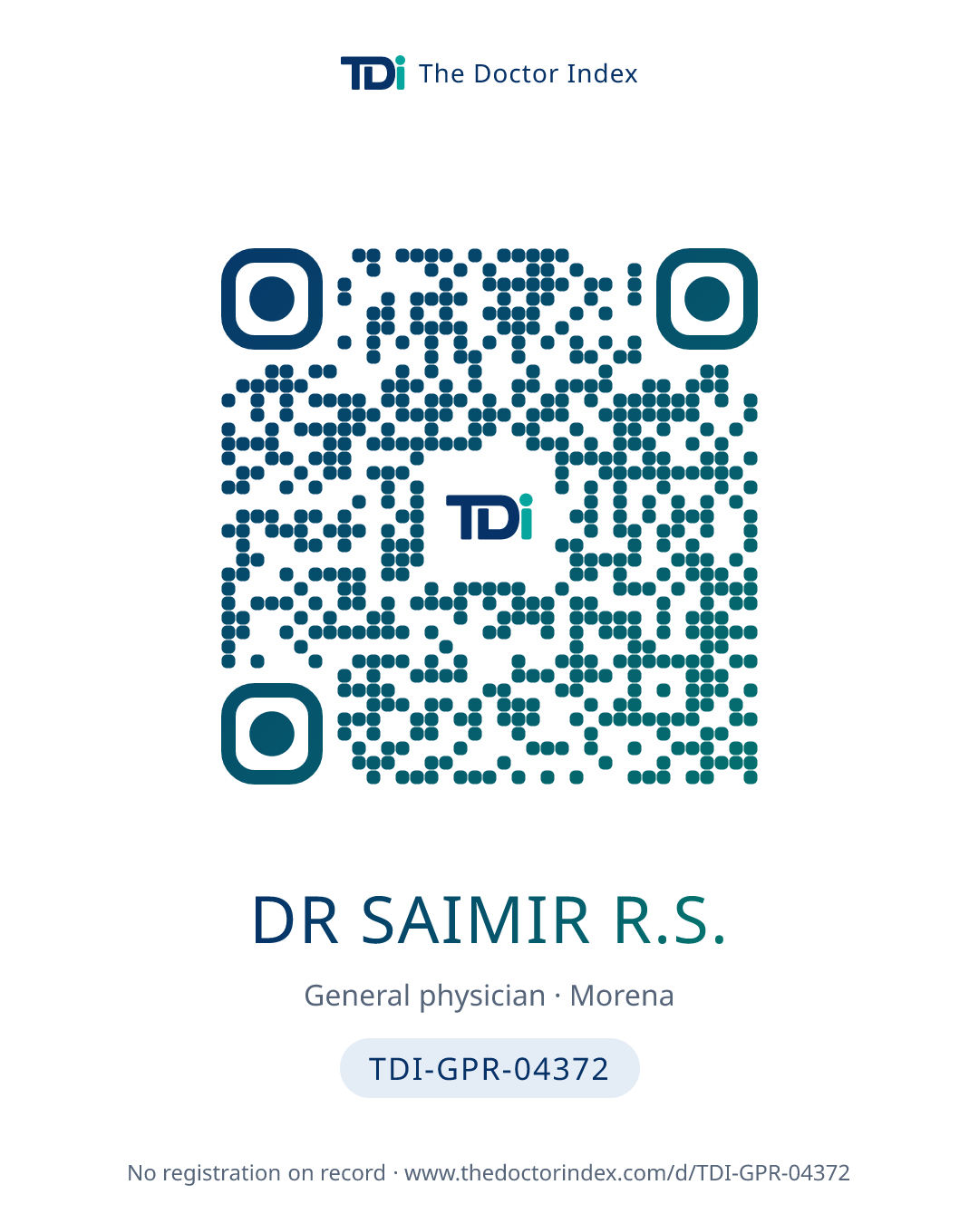 QR card for Dr Saimir R.S., TDI-GPR-04372