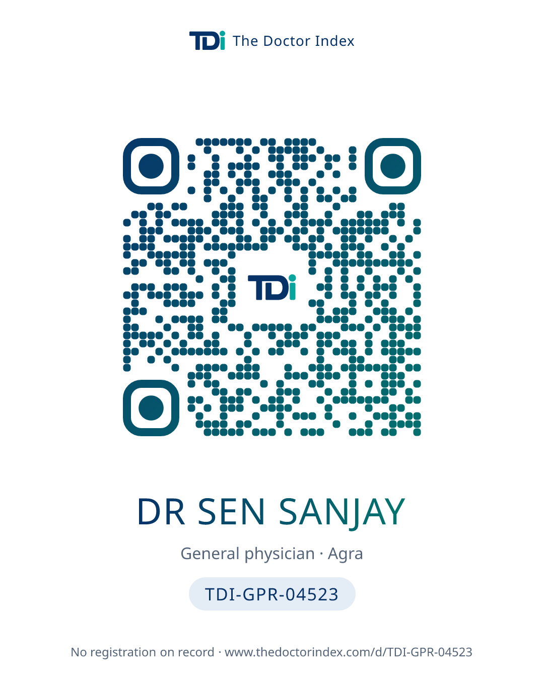 QR card for Dr Sen Sanjay, TDI-GPR-04523