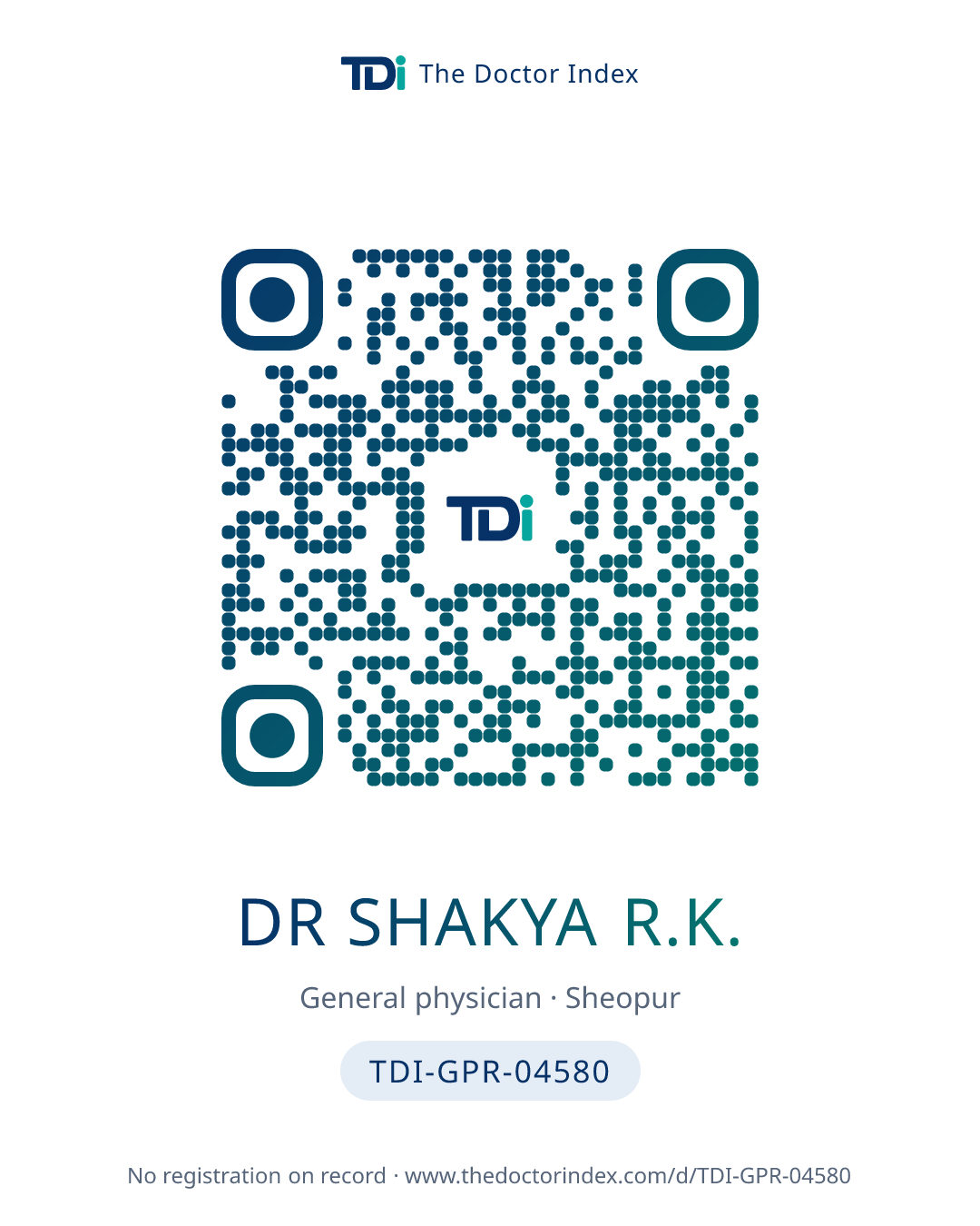 QR card for Dr Shakya R.K., TDI-GPR-04580
