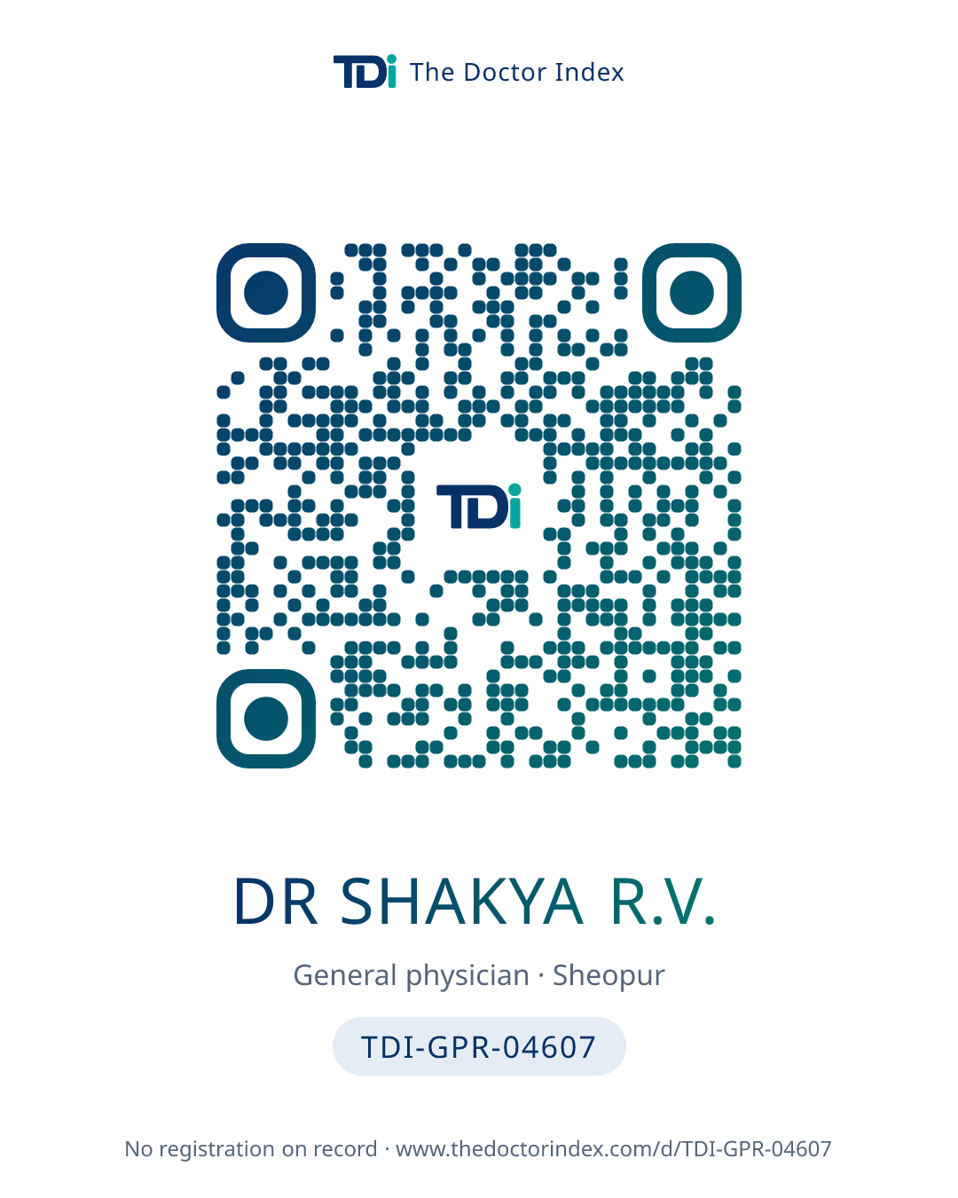 QR card for Dr Shakya R.V., TDI-GPR-04607