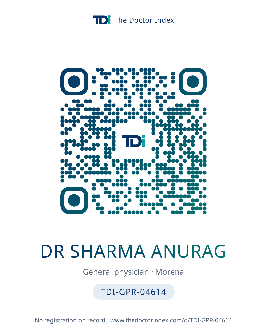 QR card for Dr Sharma Anurag, TDI-GPR-04614