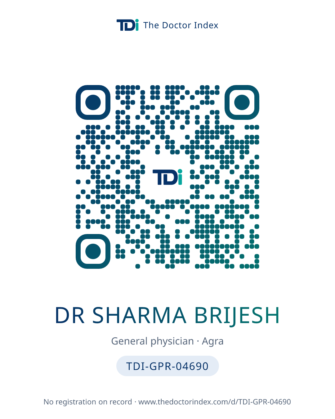 QR card for Dr Sharma Brijesh, TDI-GPR-04690