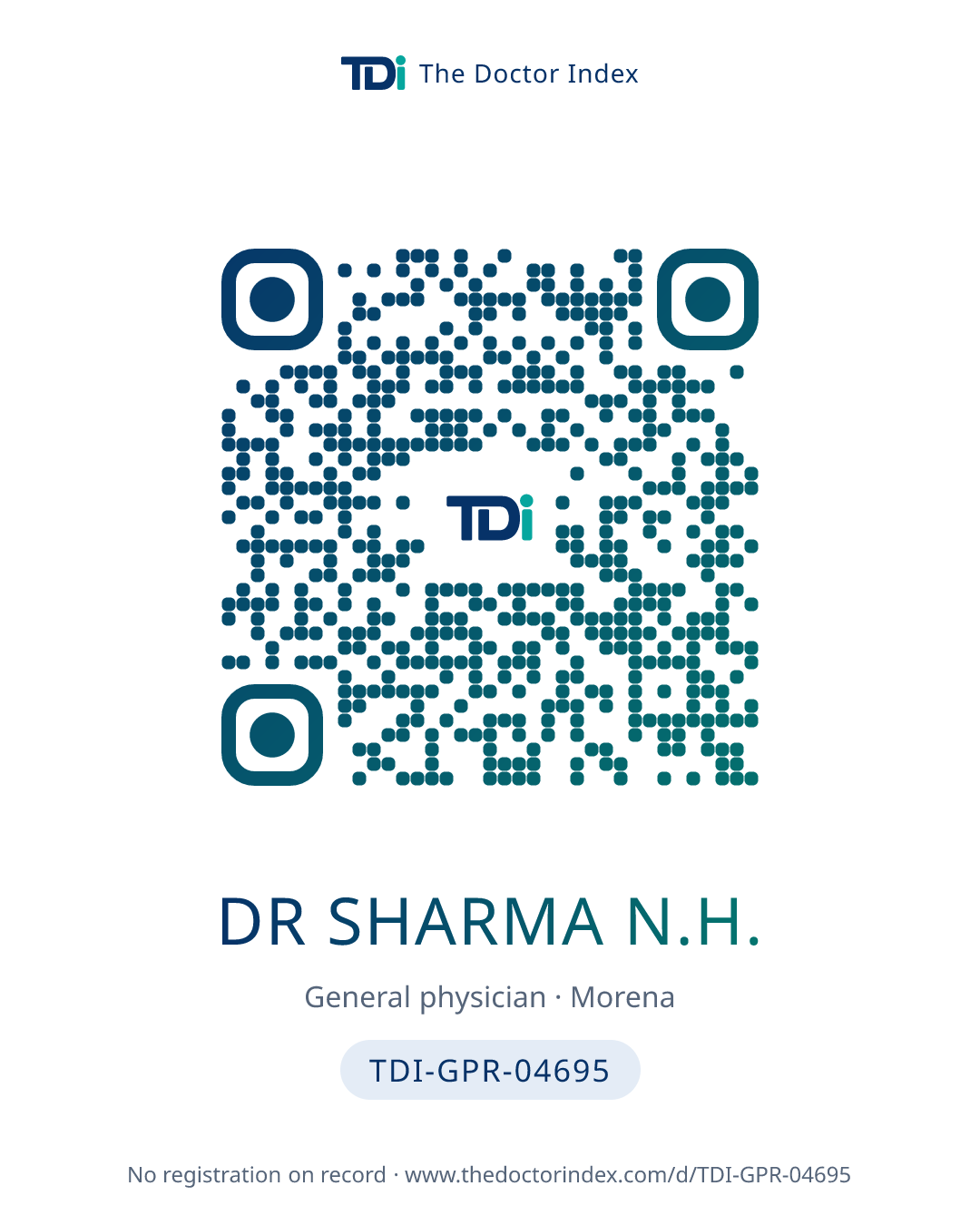 QR card for Dr Sharma N.H., TDI-GPR-04695