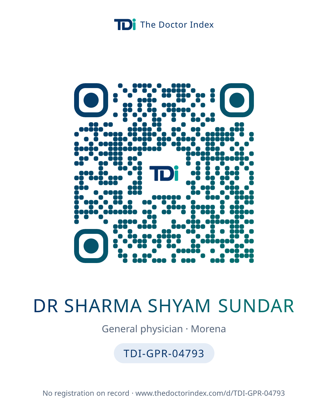 QR card for Dr Sharma Shyam Sundar, TDI-GPR-04793