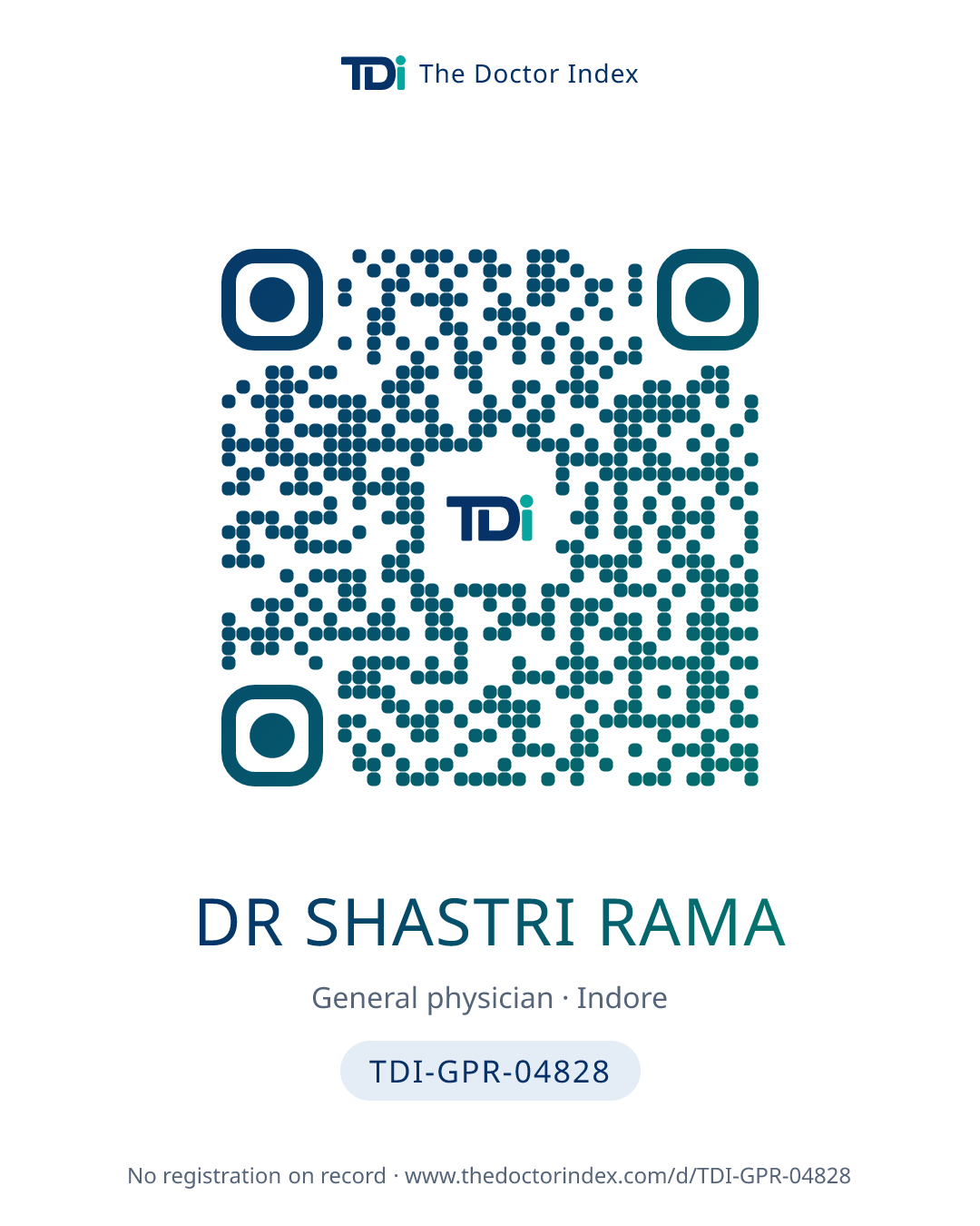 QR card for Dr Shastri Rama, TDI-GPR-04828