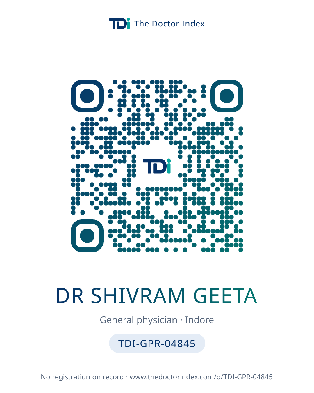 QR card for Dr Shivram Geeta, TDI-GPR-04845