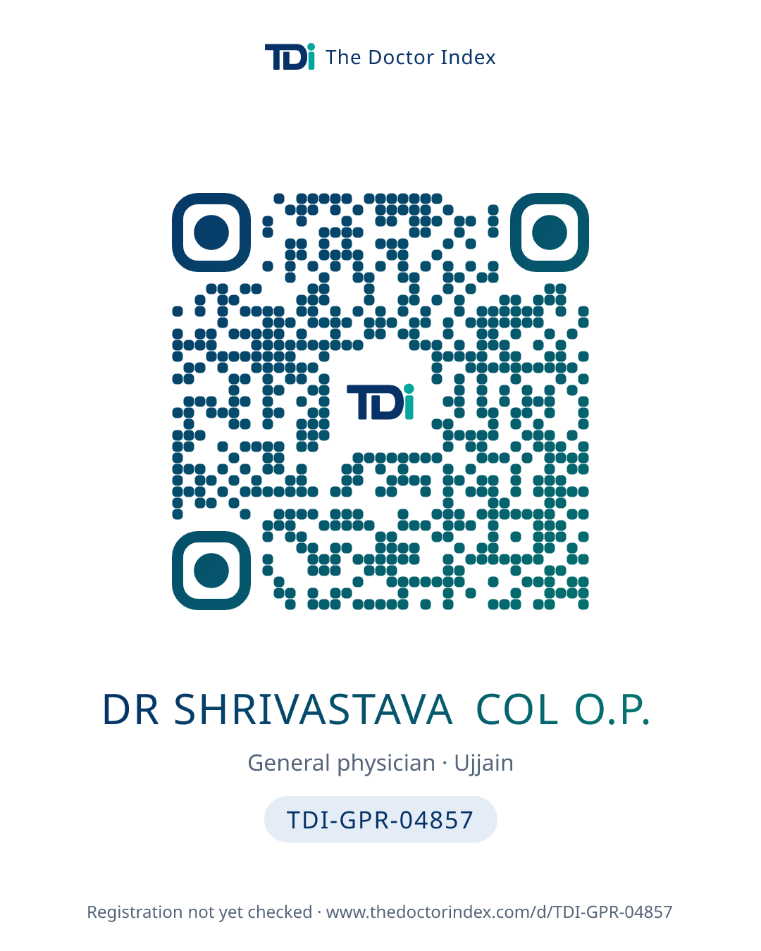 QR card for Dr Shrivastava Col O.P., TDI-GPR-04857