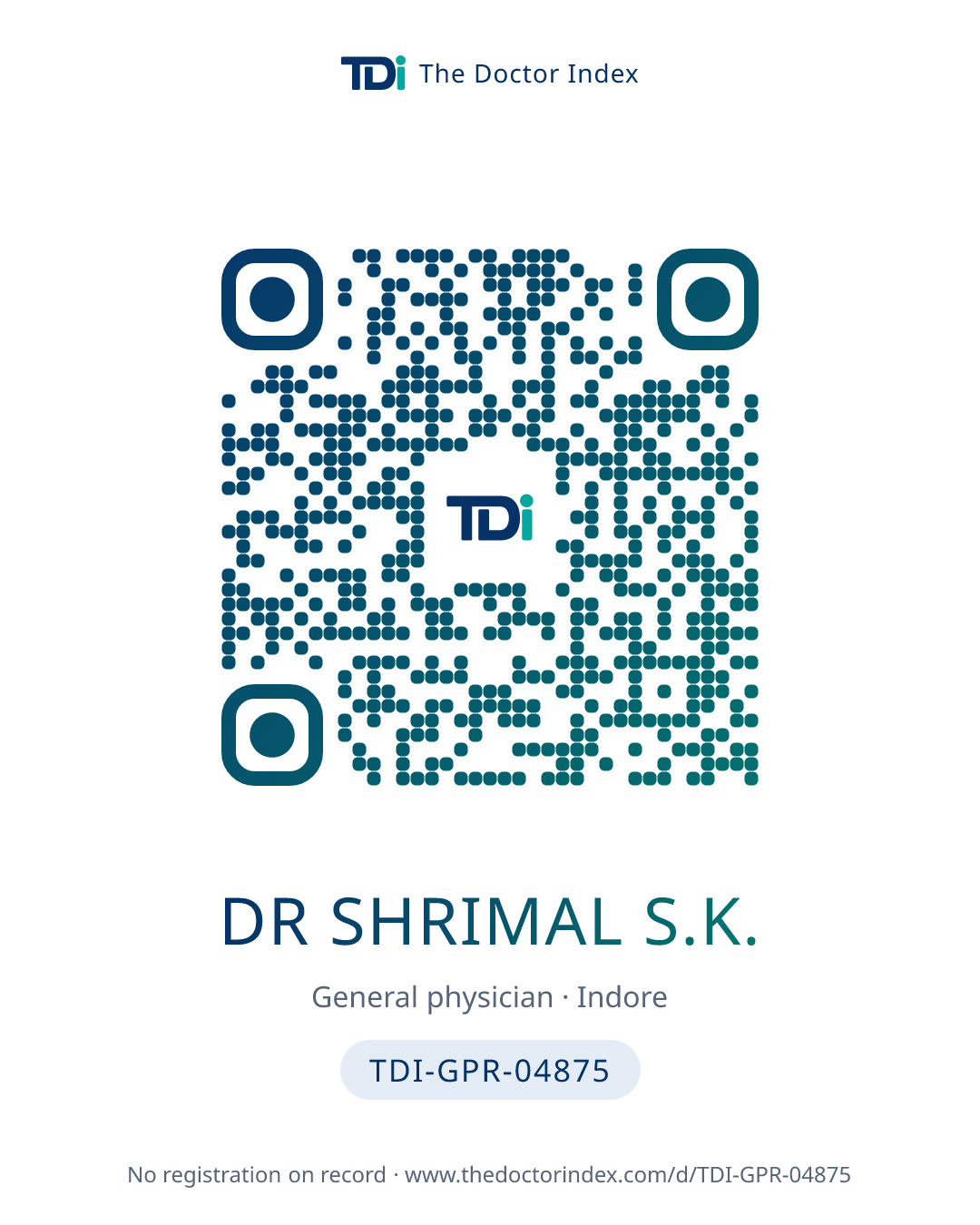 QR card for Dr Shrimal S.K., TDI-GPR-04875