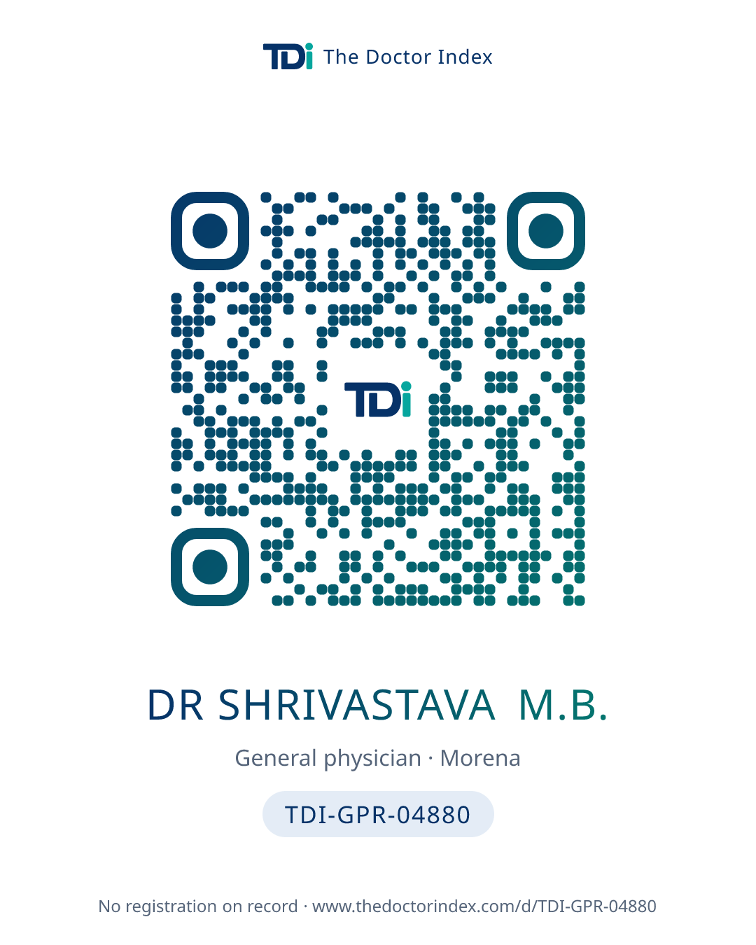 QR card for Dr Shrivastava M.B., TDI-GPR-04880
