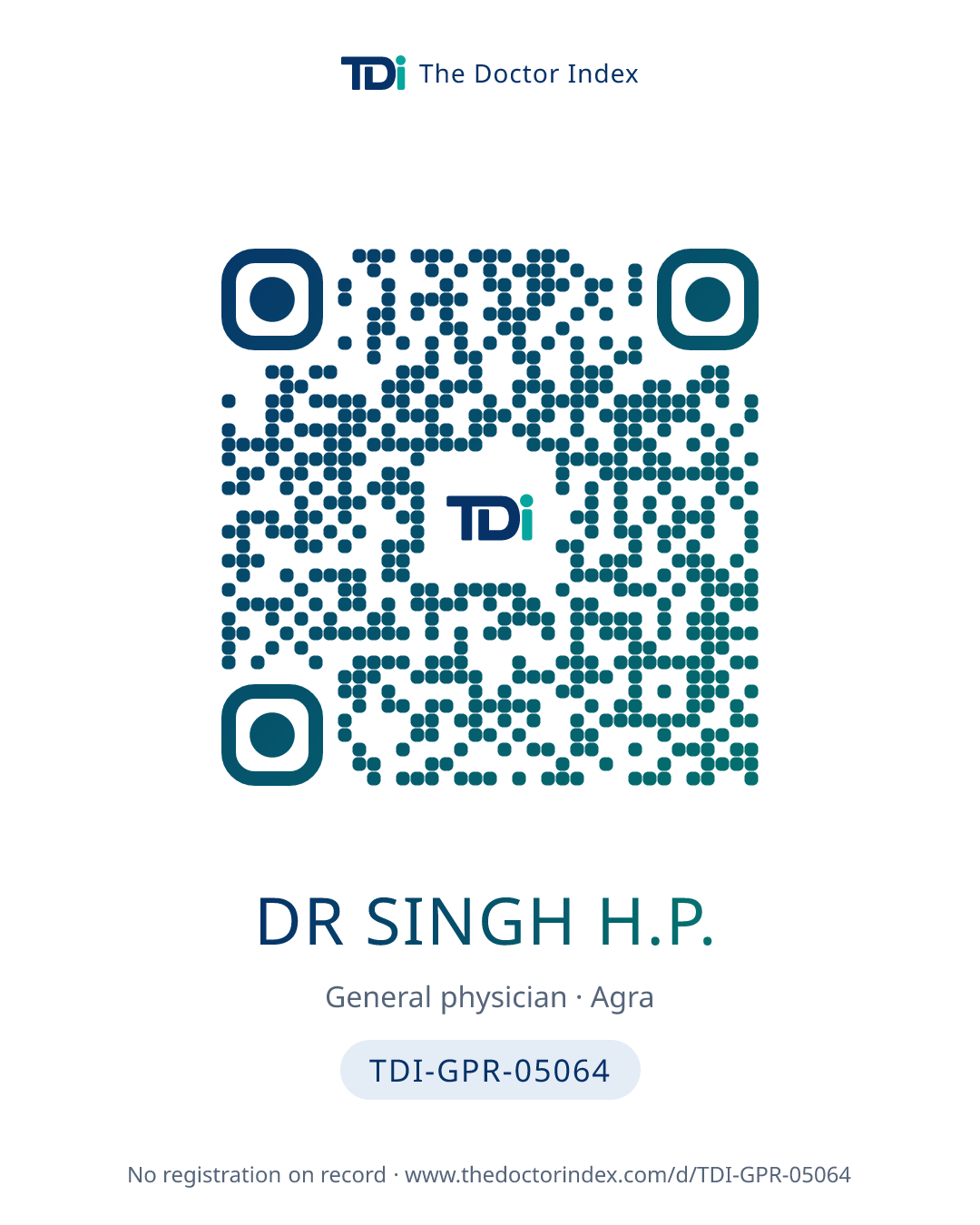 QR card for Dr Singh H.P., TDI-GPR-05064