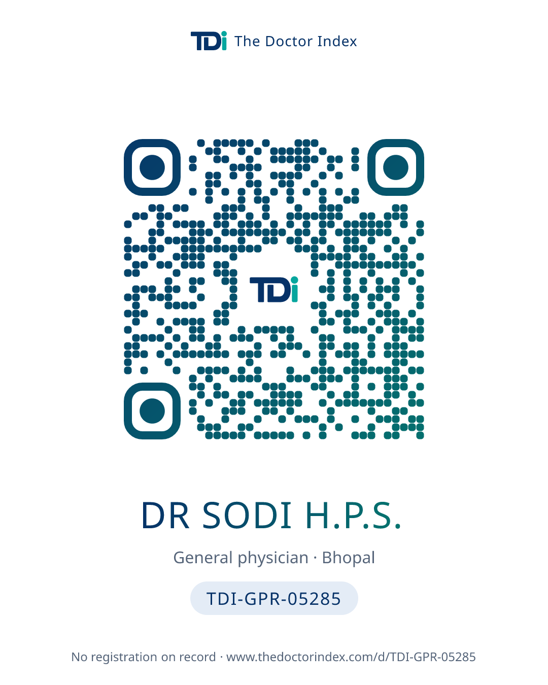 QR card for Dr Sodi H.P.S., TDI-GPR-05285