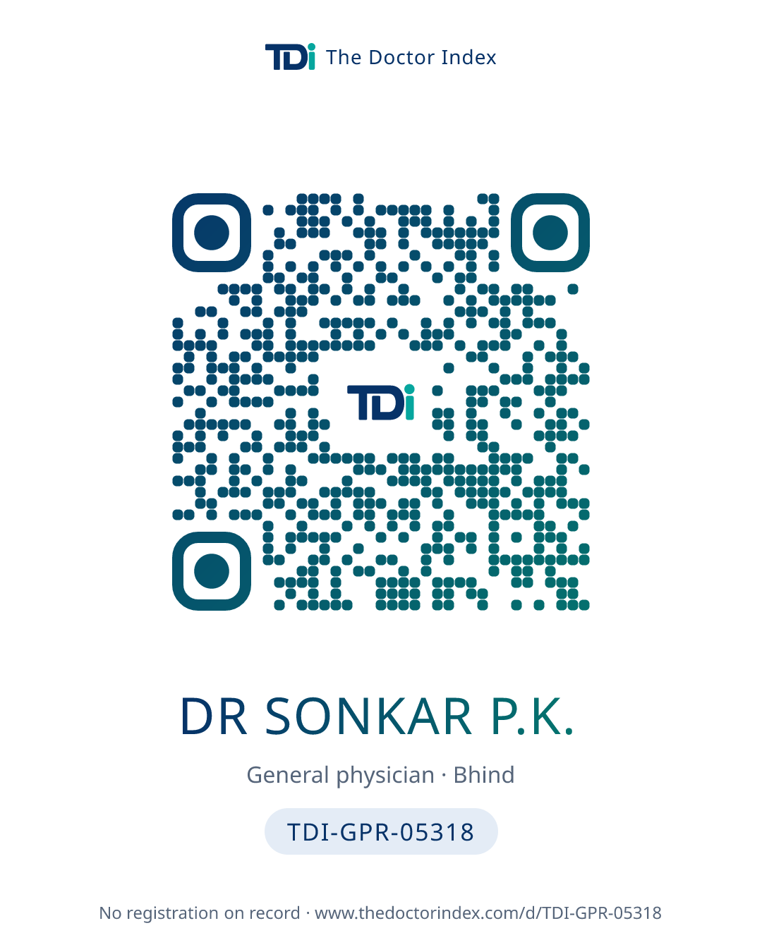 QR card for Dr Sonkar P.K., TDI-GPR-05318
