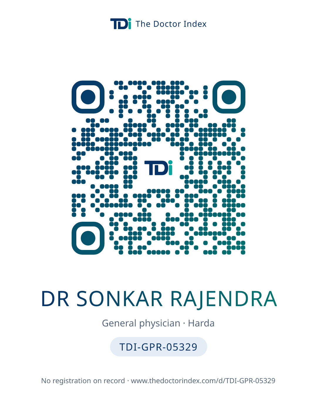 QR card for Dr Sonkar Rajendra, TDI-GPR-05329
