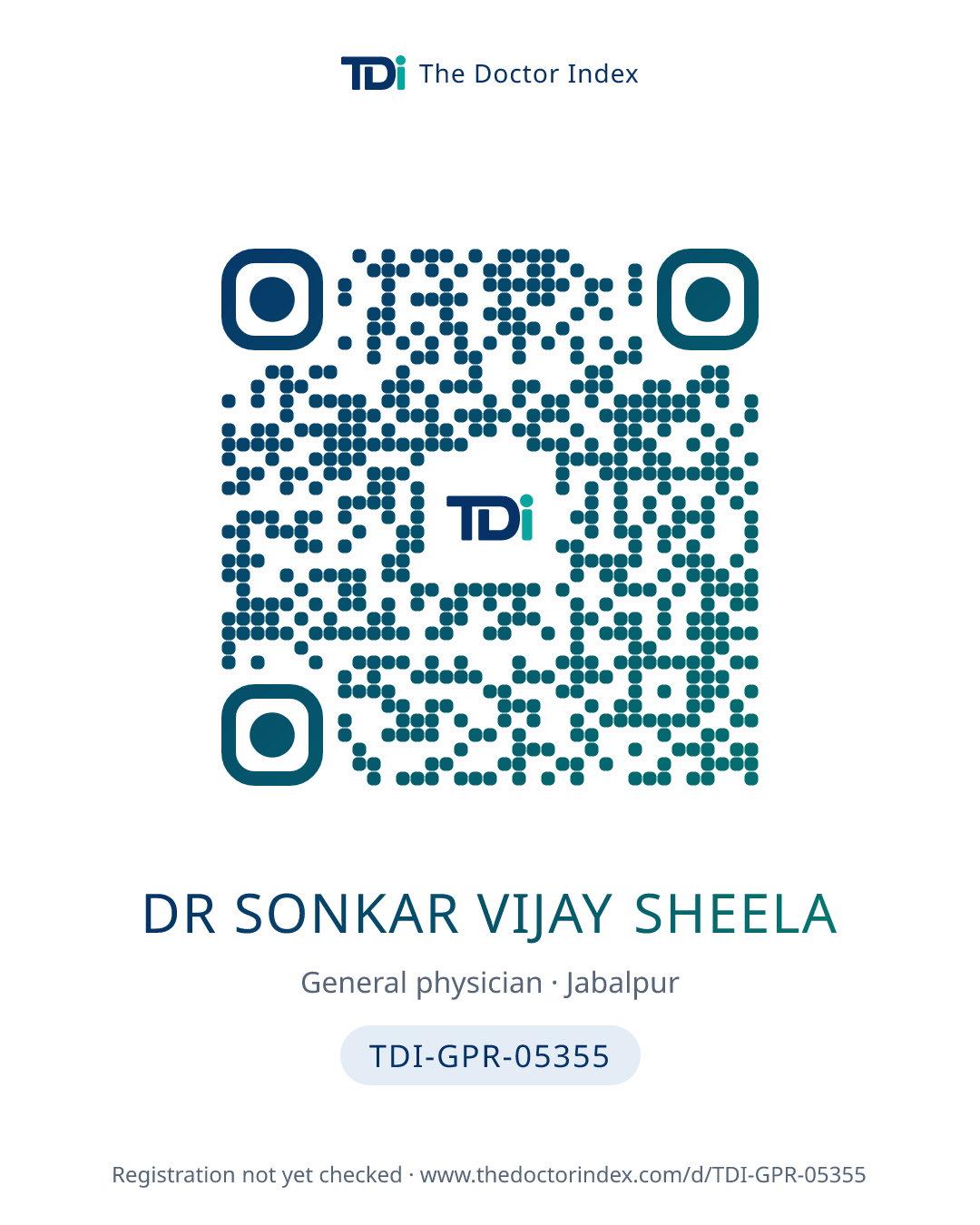 QR card for Dr Sonkar Vijay Sheela, TDI-GPR-05355