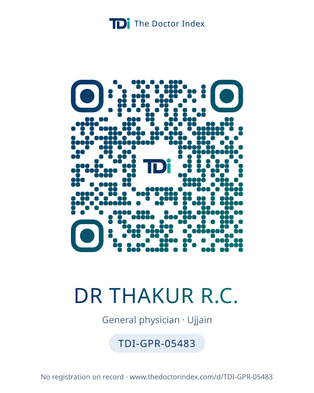 QR card for Dr Thakur R.C., TDI-GPR-05483