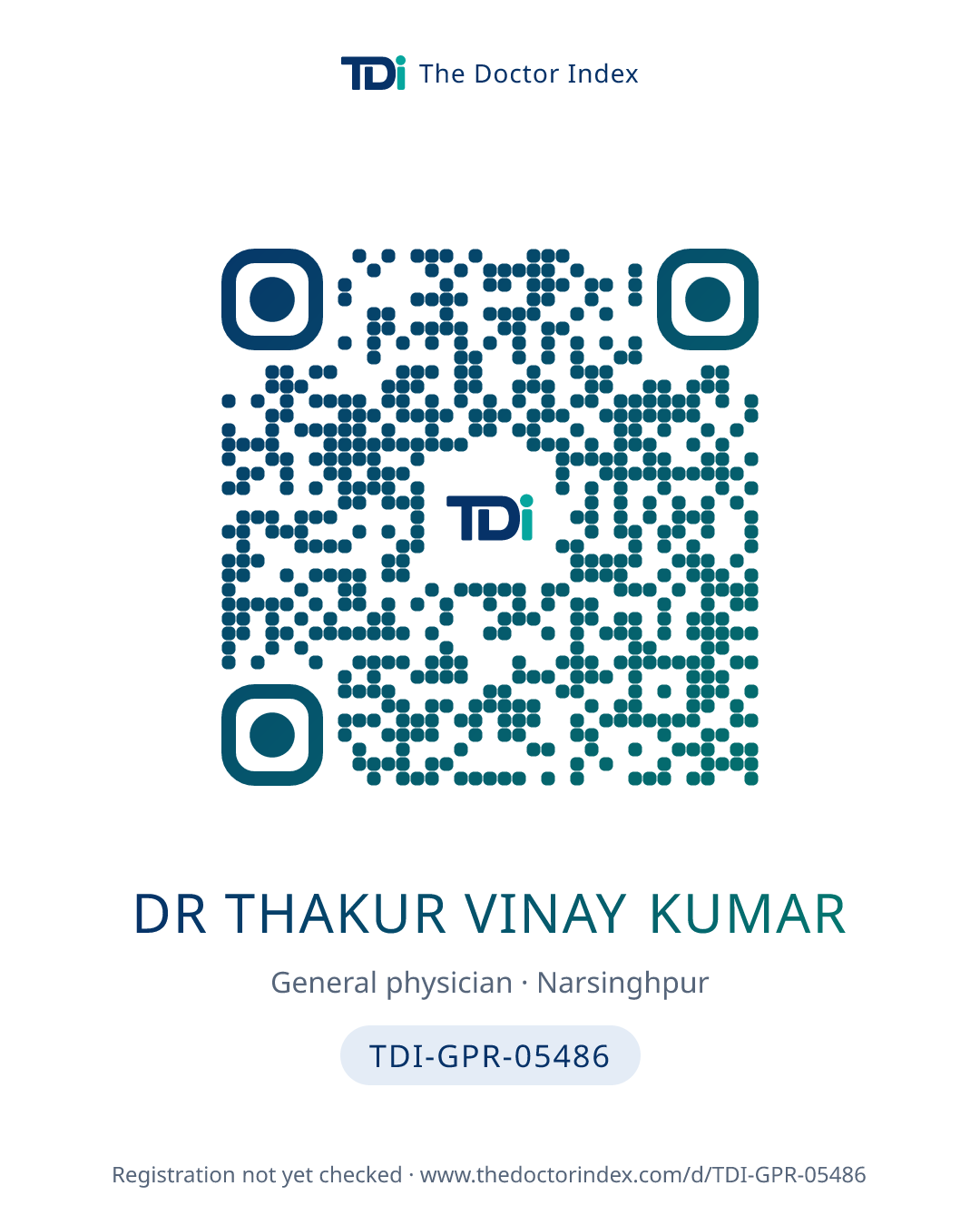 QR card for Dr Thakur Vinay Kumar, TDI-GPR-05486