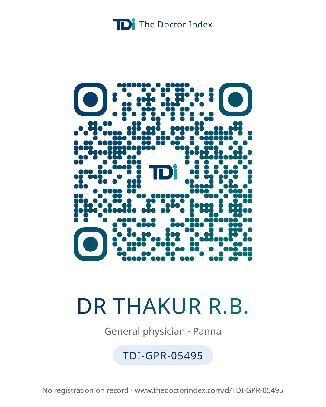 QR card for Dr Thakur R.B., TDI-GPR-05495