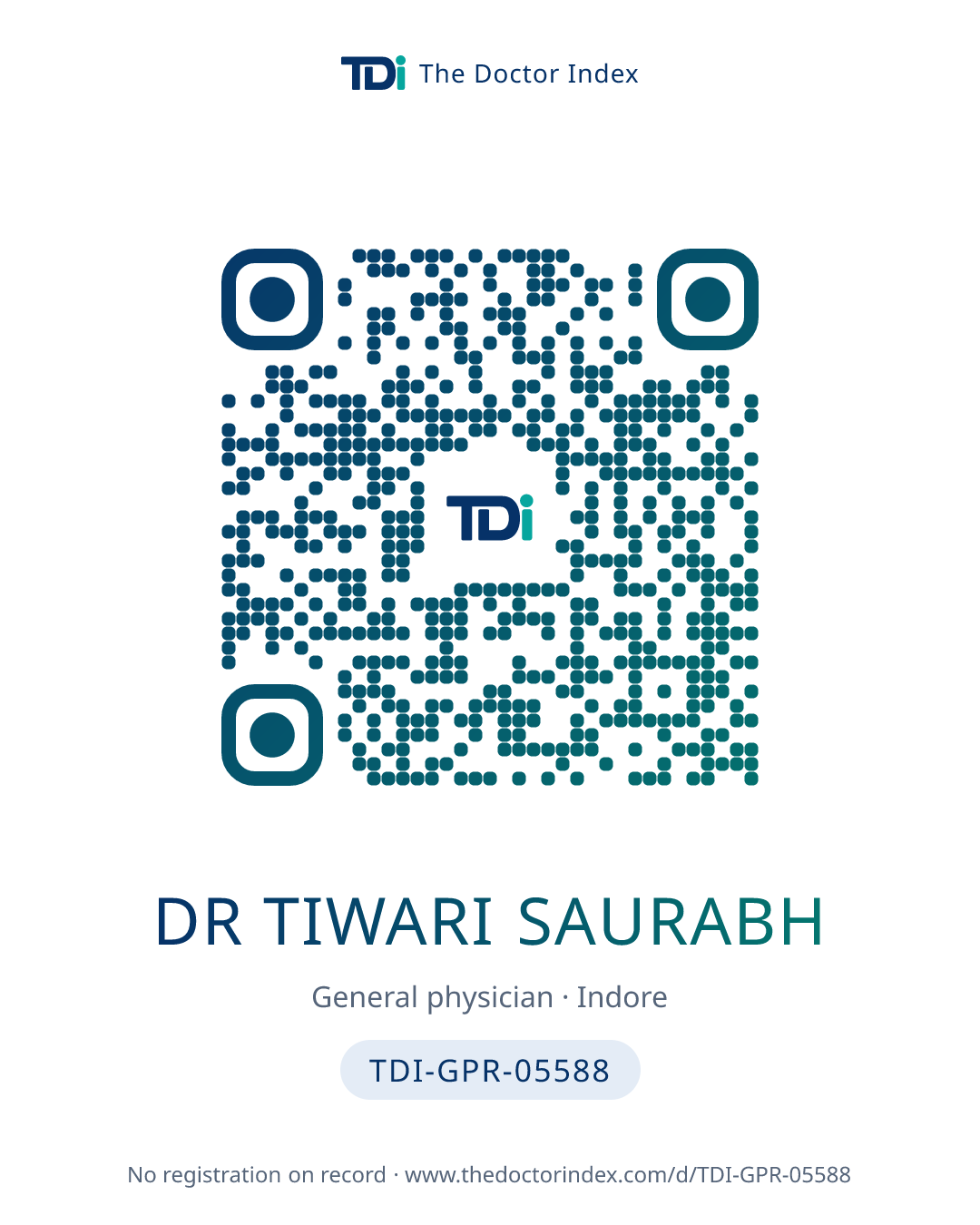 QR card for Dr Tiwari Saurabh, TDI-GPR-05588