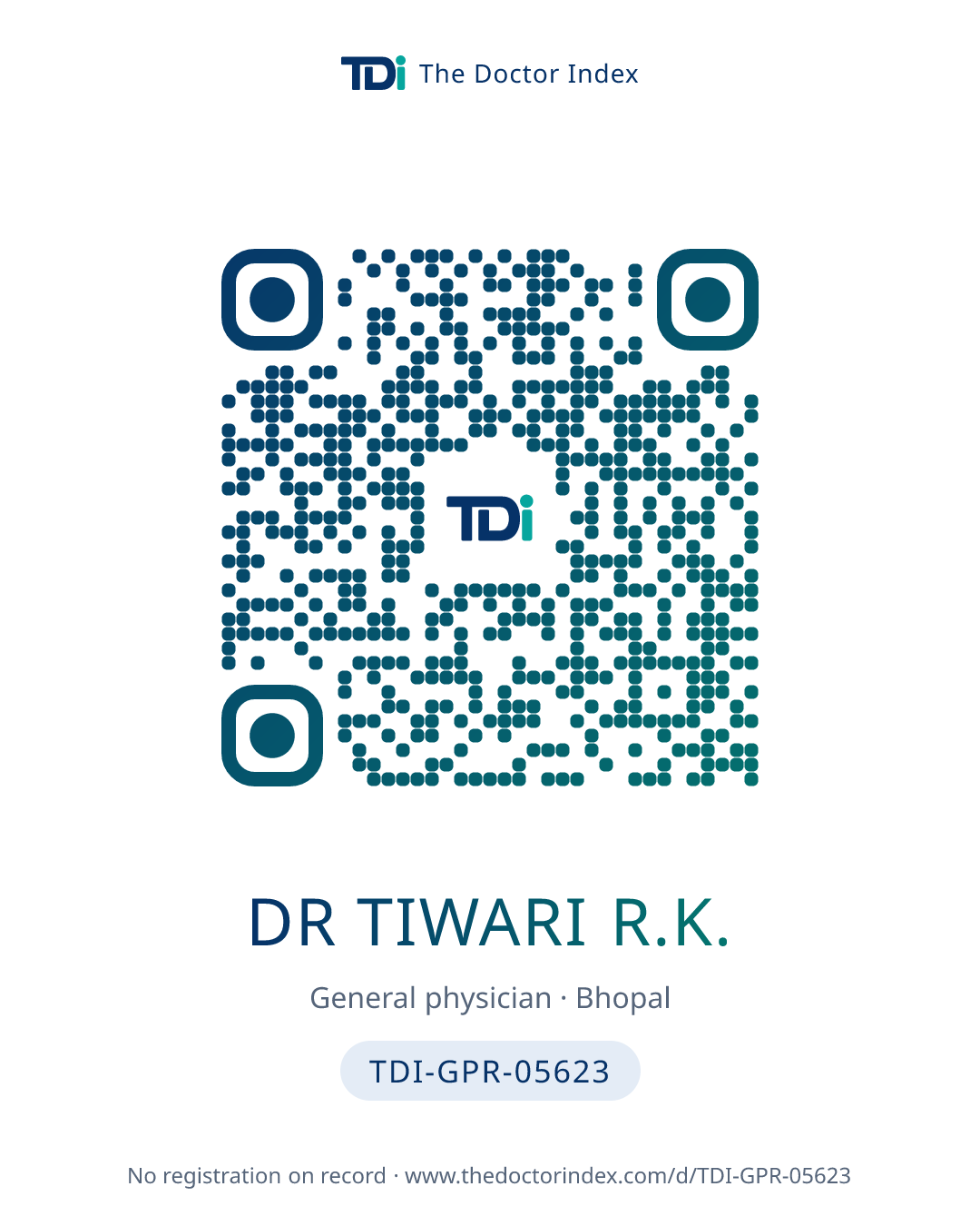QR card for Dr Tiwari R.K., TDI-GPR-05623