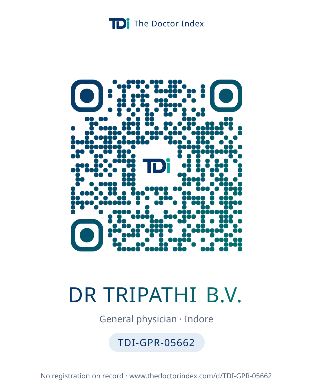 QR card for Dr Tripathi B.V., TDI-GPR-05662