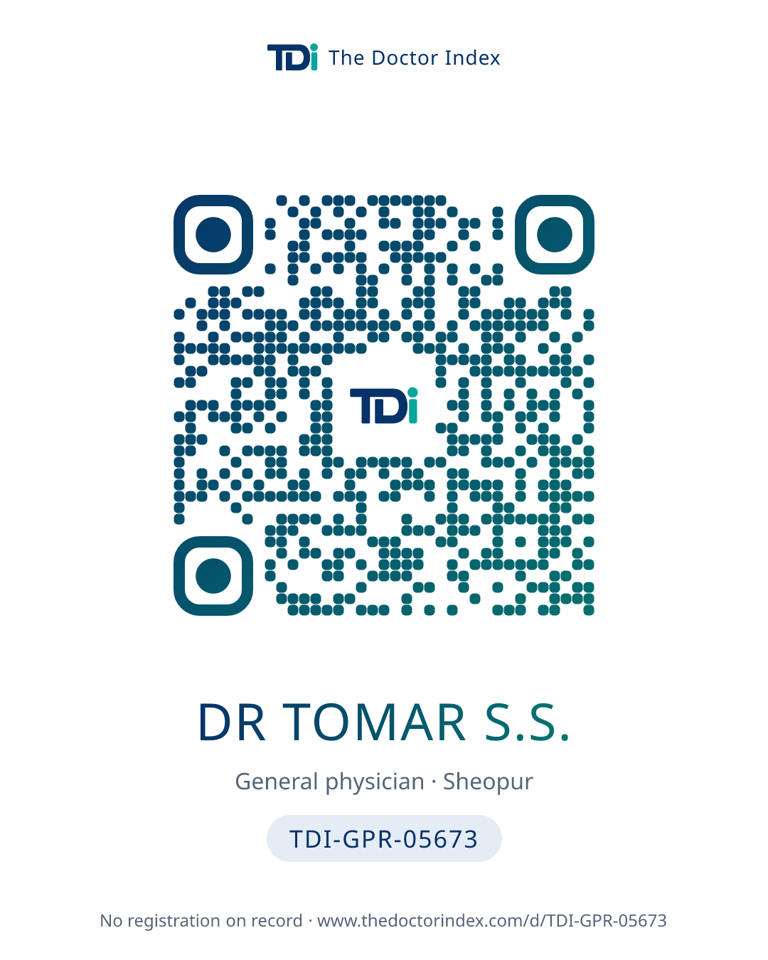 QR card for Dr Tomar S.S., TDI-GPR-05673