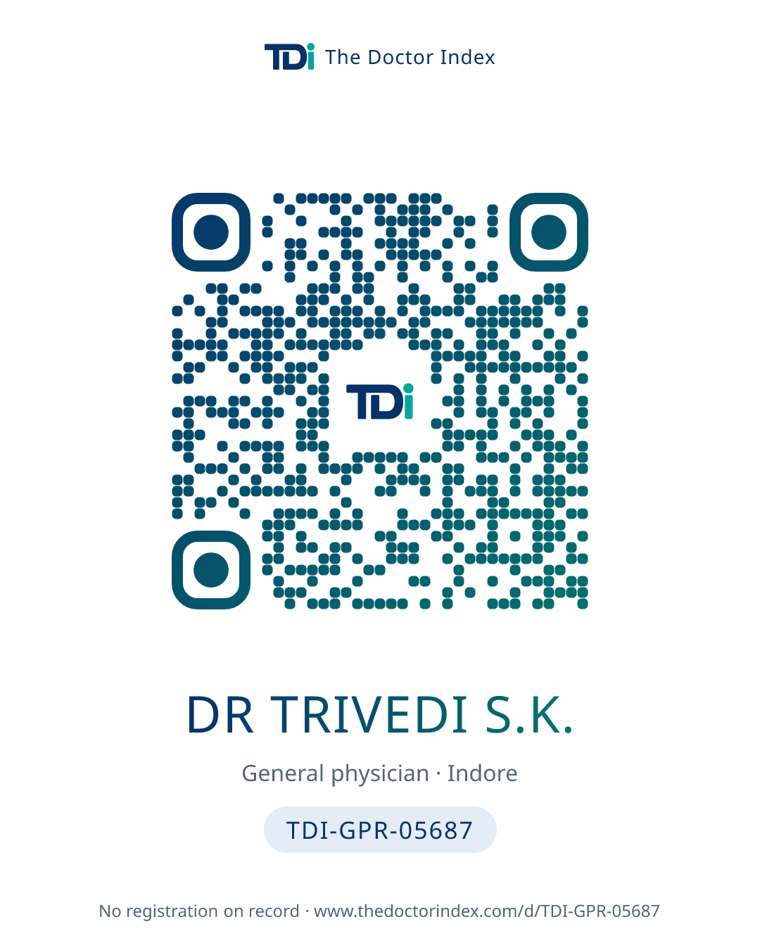 QR card for Dr Trivedi S.K., TDI-GPR-05687