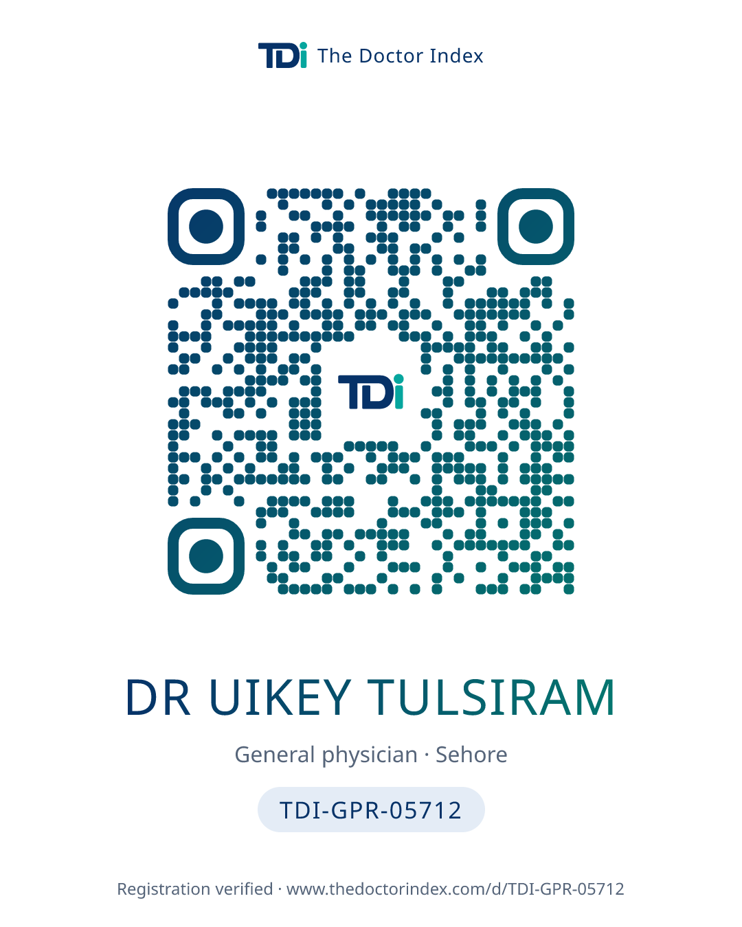 QR card for Dr Uikey Tulsiram, TDI-GPR-05712