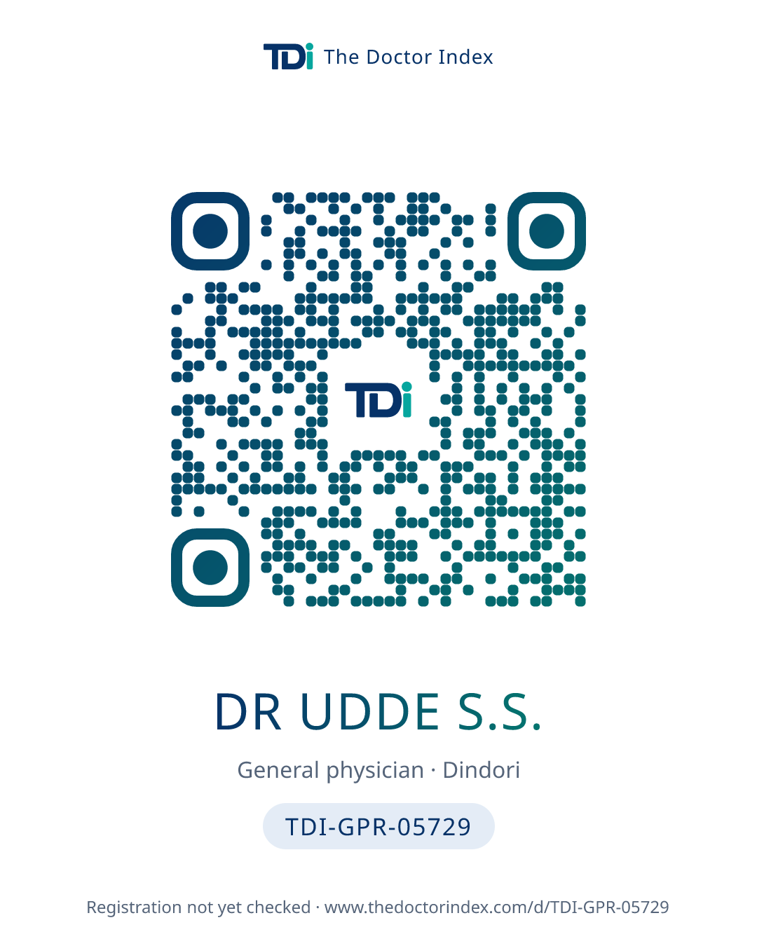 QR card for Dr Udde S.S., TDI-GPR-05729