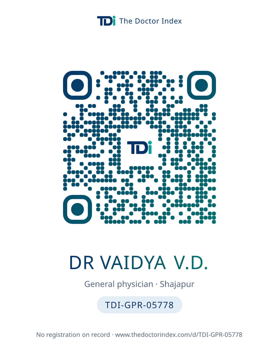 QR card for Dr Vaidya V.D., TDI-GPR-05778