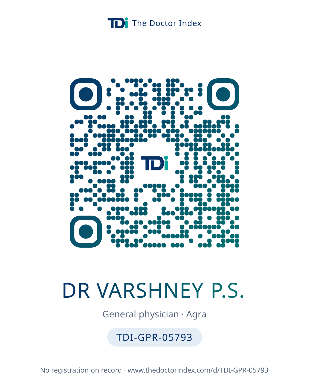 QR card for Dr Varshney P.S., TDI-GPR-05793