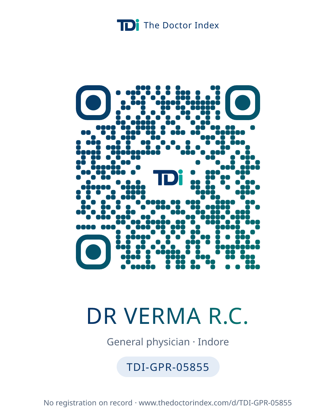 QR card for Dr Verma R.C., TDI-GPR-05855