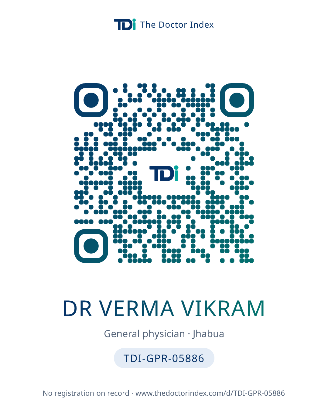 QR card for Dr Verma Vikram, TDI-GPR-05886