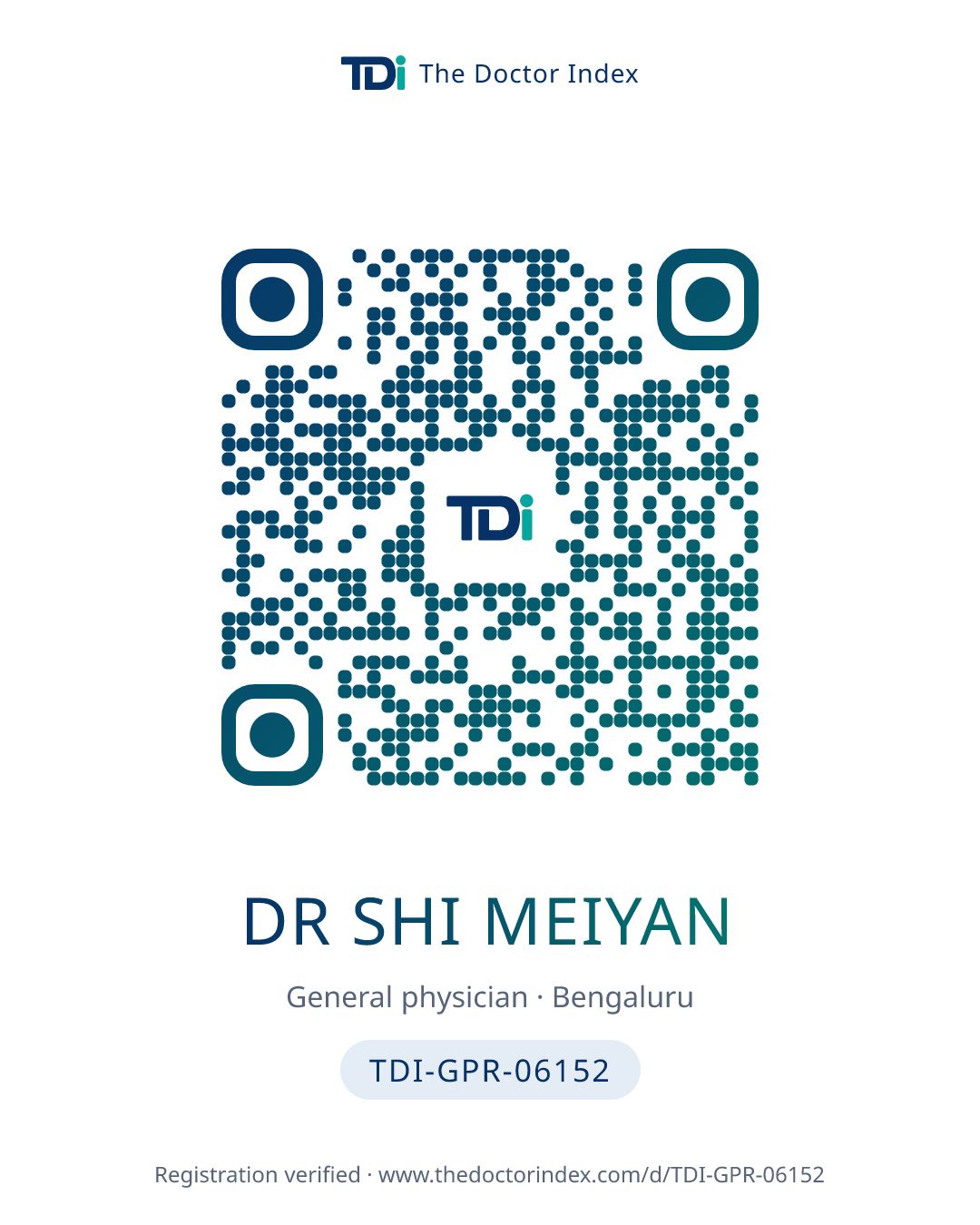 QR card for Dr Shi Meiyan, TDI-GPR-06152