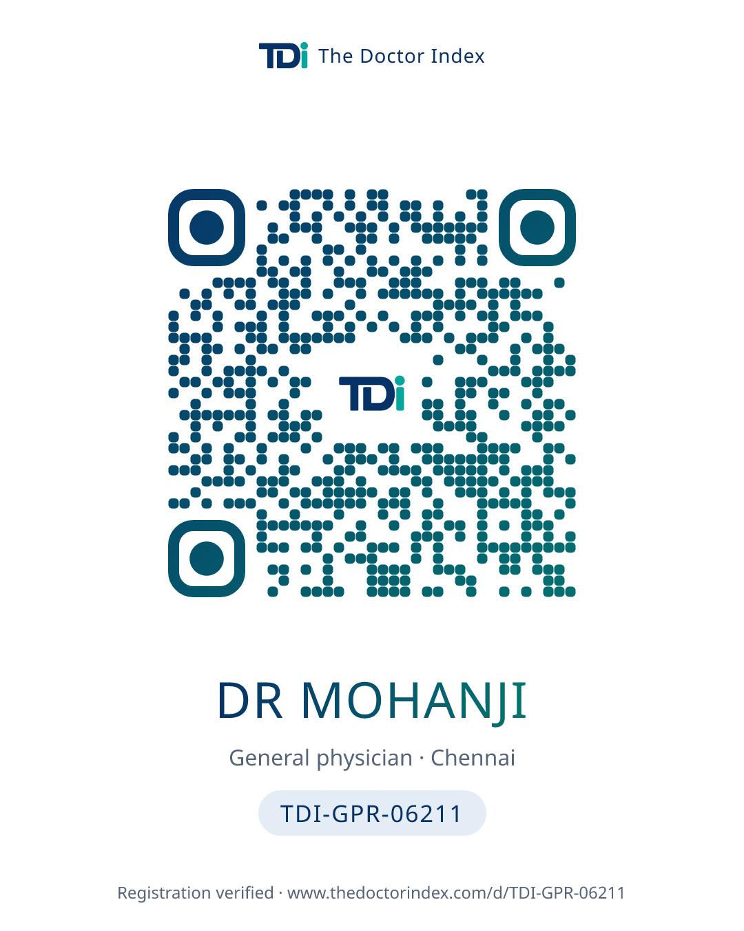 QR card for Dr Mohanji, TDI-GPR-06211