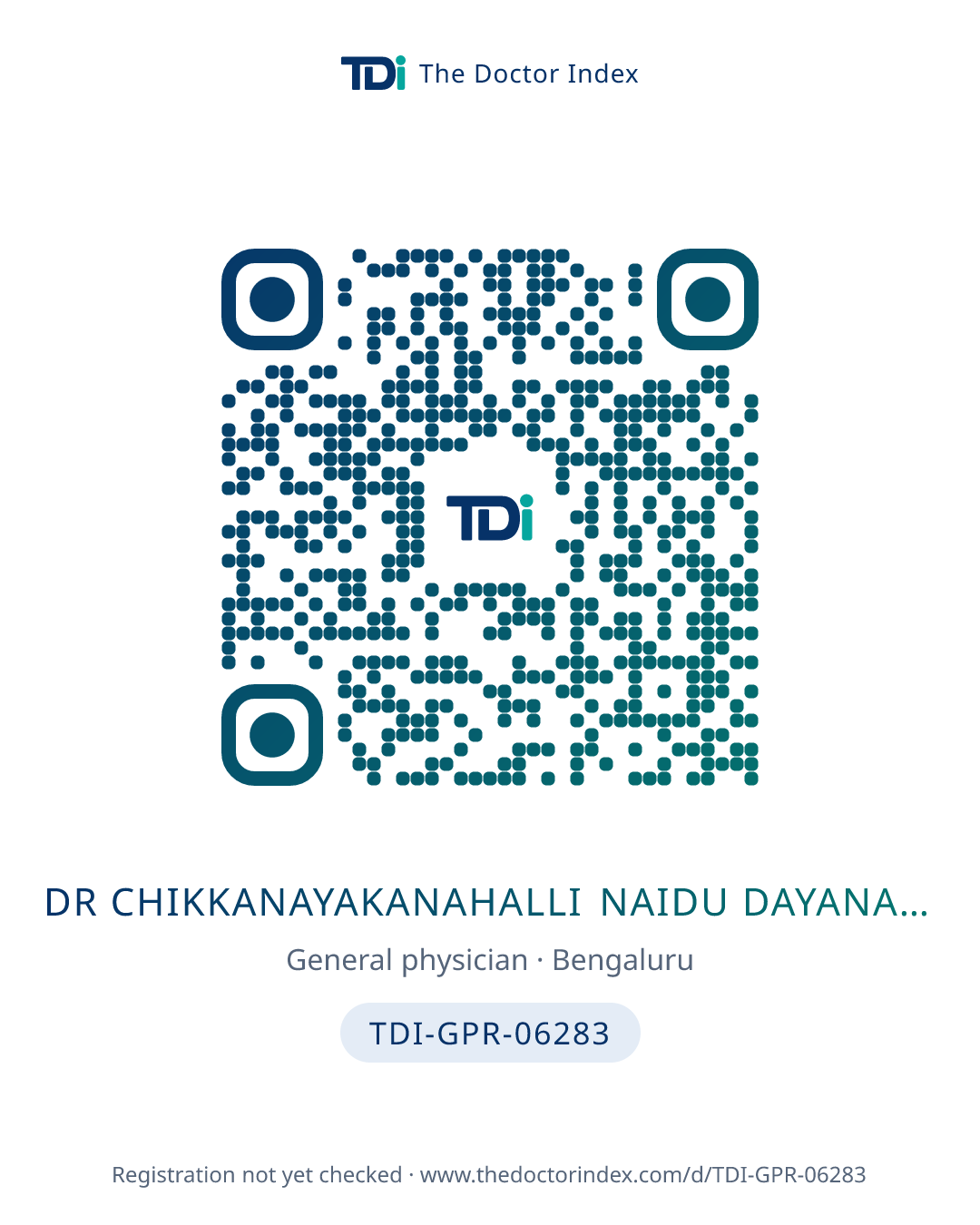 QR card for Dr Chikkanayakanahalli Naidu Dayananda, TDI-GPR-06283
