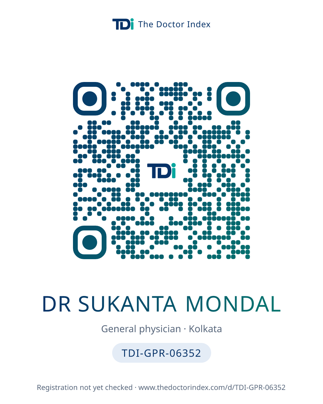 QR card for Dr Sukanta Mondal, TDI-GPR-06352