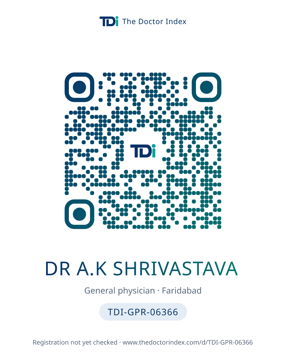 QR card for Dr A.k Shrivastava, TDI-GPR-06366