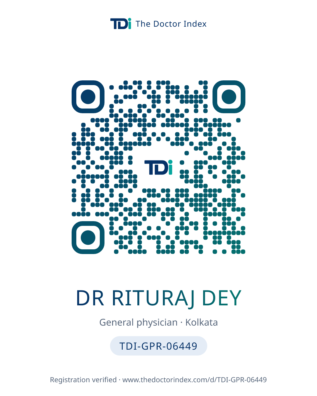 QR card for Dr Rituraj Dey, TDI-GPR-06449