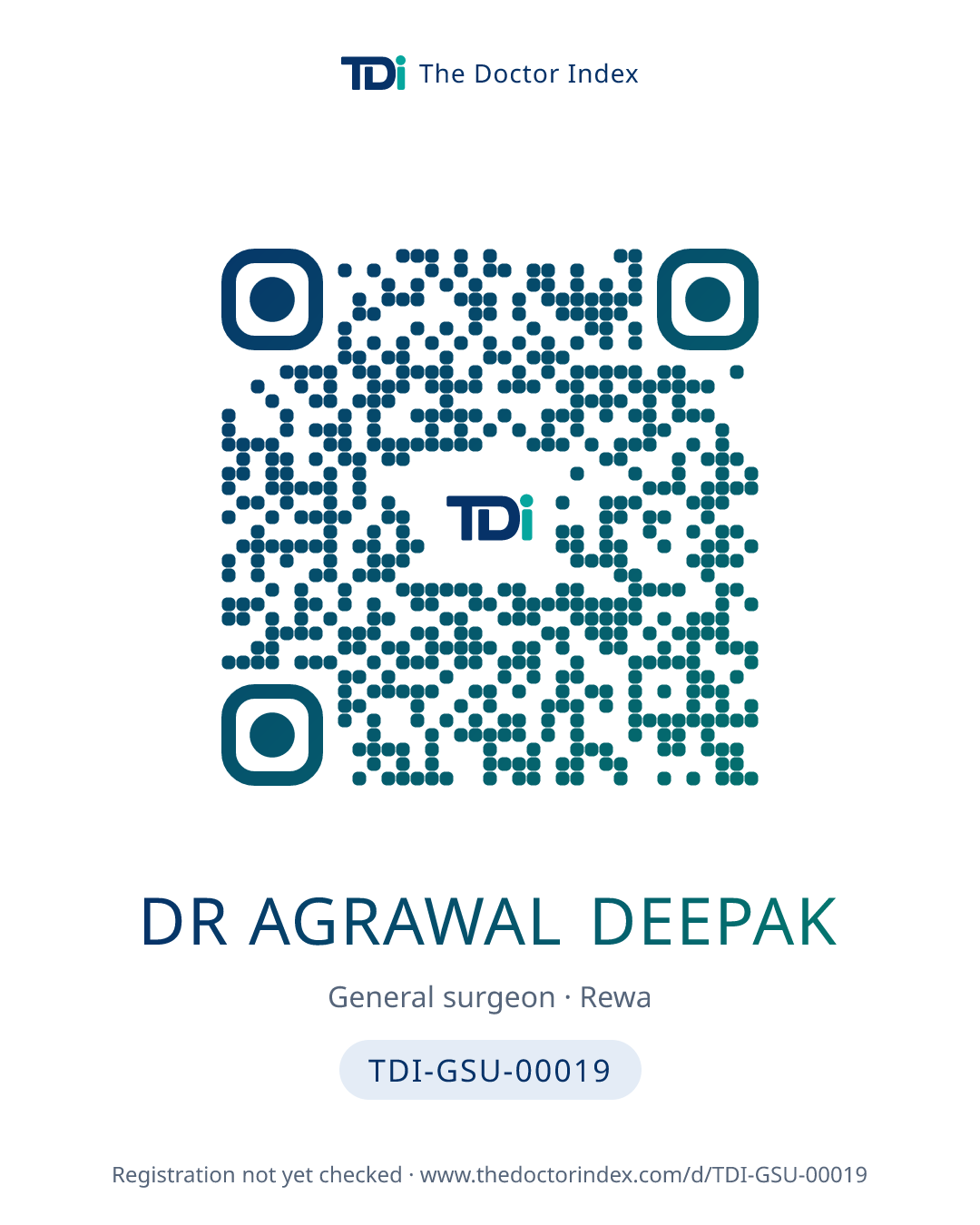 QR card for Dr Agrawal Deepak, TDI-GSU-00019